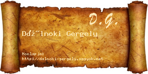 Dálnoki Gergely névjegykártya
